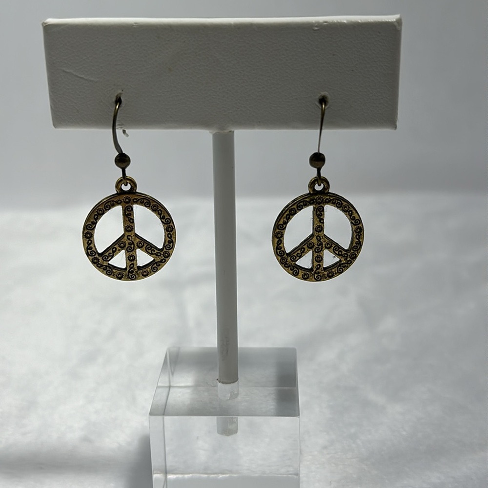 Peace Sign Earrings - Picture 2 of 5